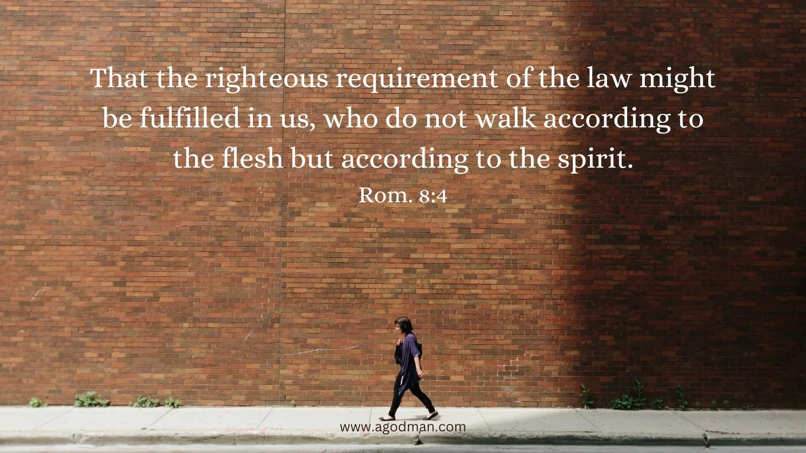 That the righteous requirement of the law might be fulfilled in us, who do not walk according to the flesh but according to the spirit. Rom. 8:4