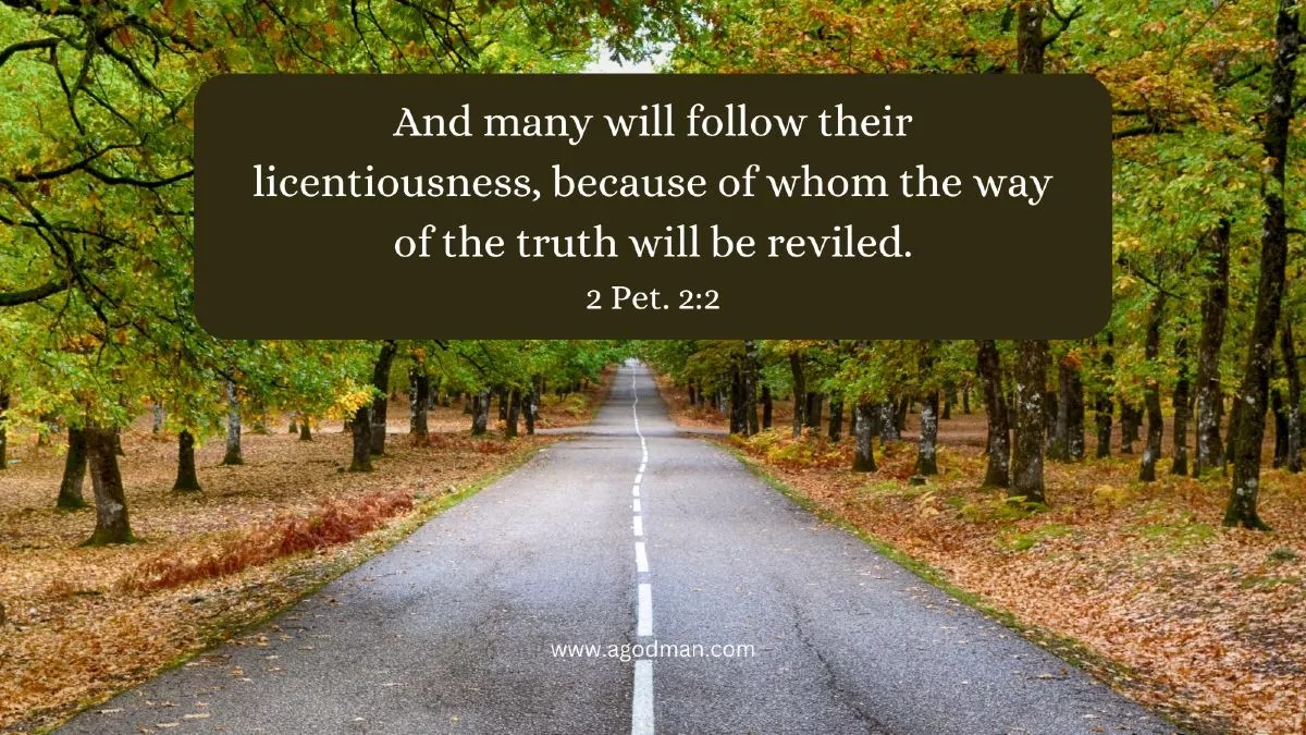 And many will follow their licentiousness, because of whom the way of the truth will be reviled. 2 Pet. 2:2