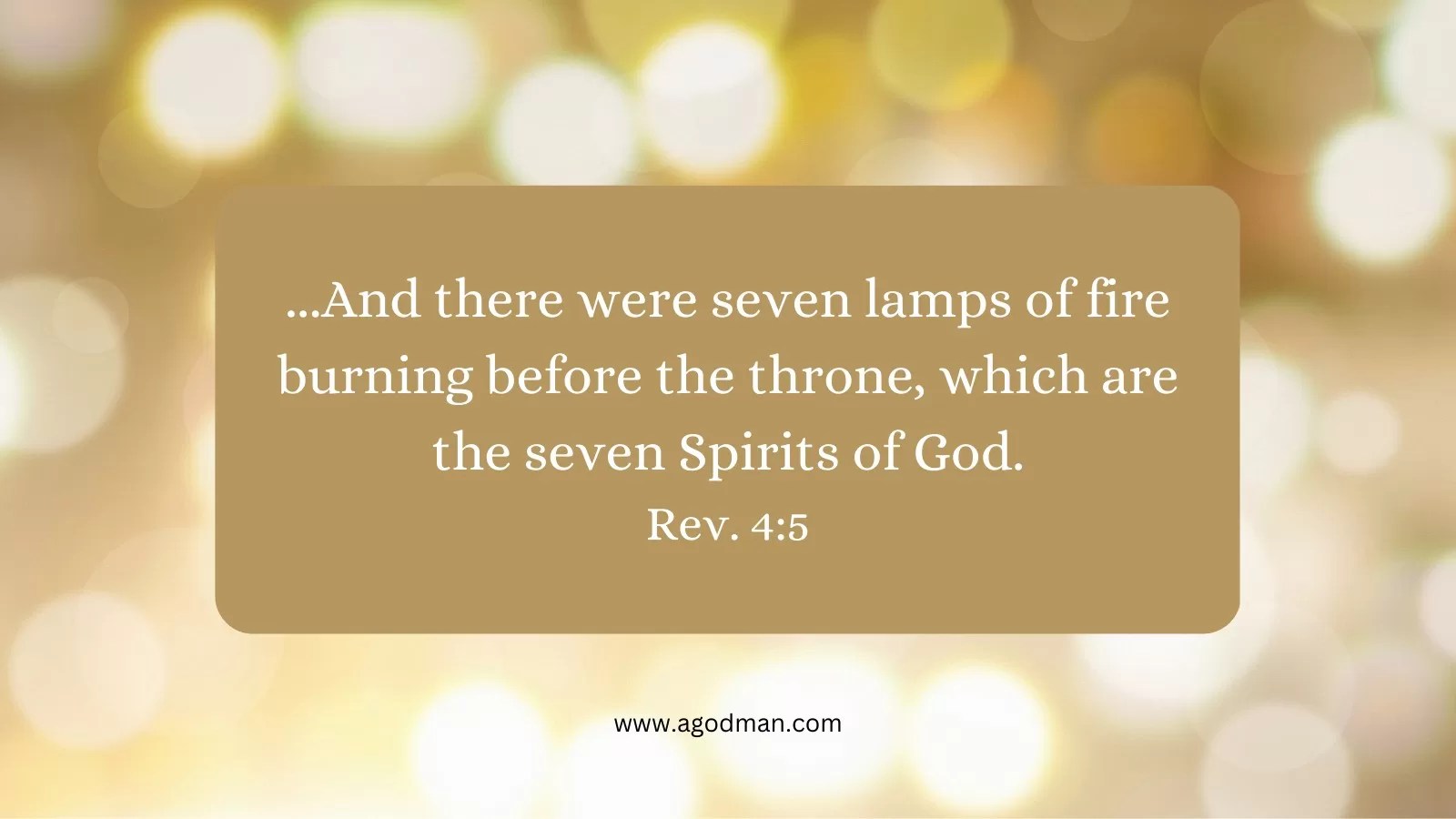 ...And there were seven lamps of fire burning before the throne, which are the seven Spirits of God. Rev. 4:5