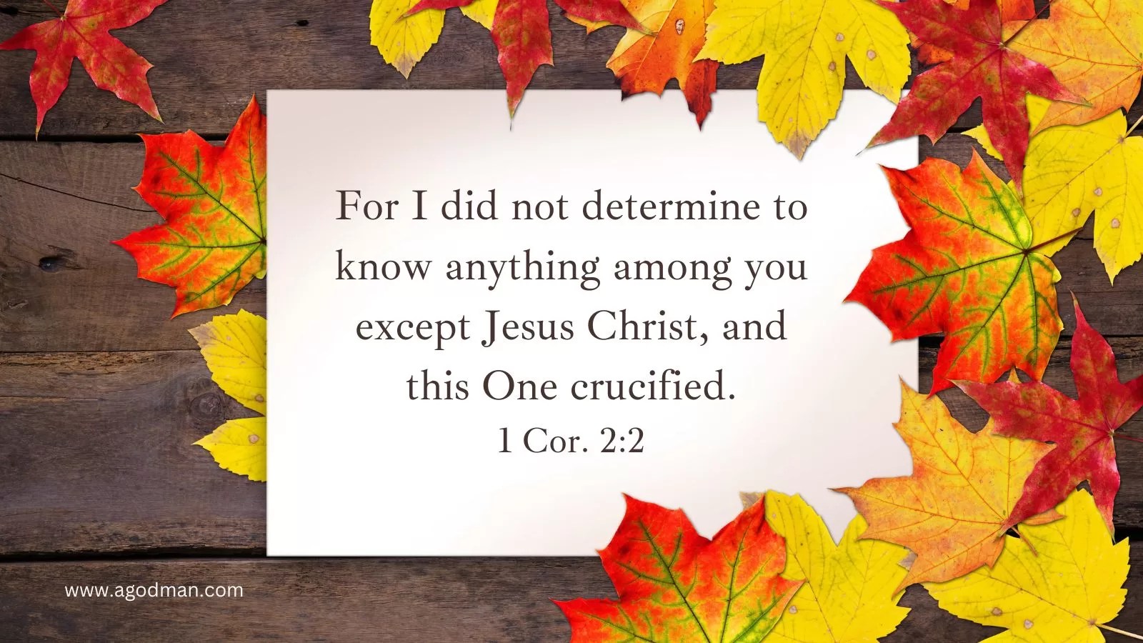 For I did not determine to know anything among you except Jesus Christ, and this One crucified. 1 Cor. 2:2