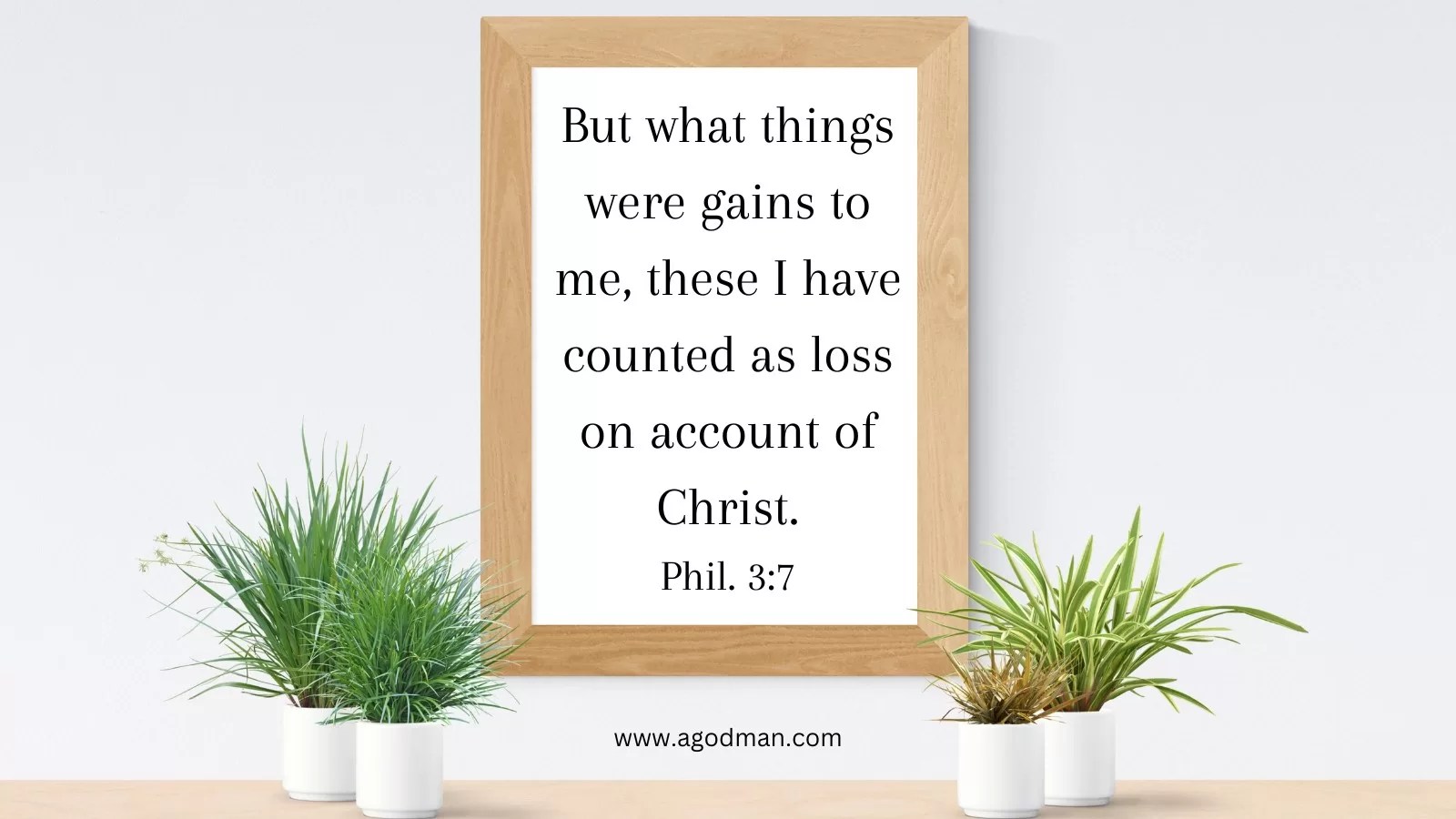 But what things were gains to me, these I have counted as loss on account of Christ. Phil. 3:7