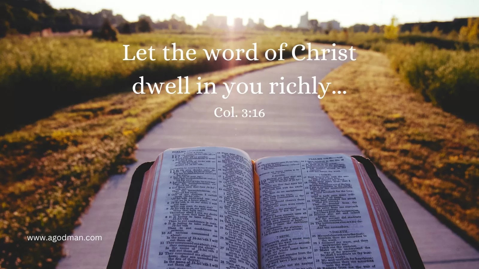Let the word of Christ dwell in you richly... Col. 3:16