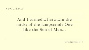 And I turned...I saw...in the midst of the lampstands One like the Son of Man... Rev. 1:12-13