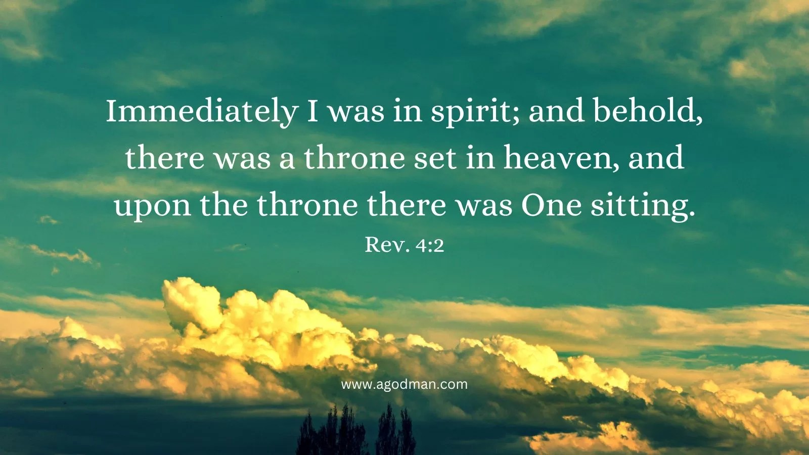 Immediately I was in spirit; and behold, there was a throne set in heaven, and upon the throne there was One sitting. Rev. 4:2