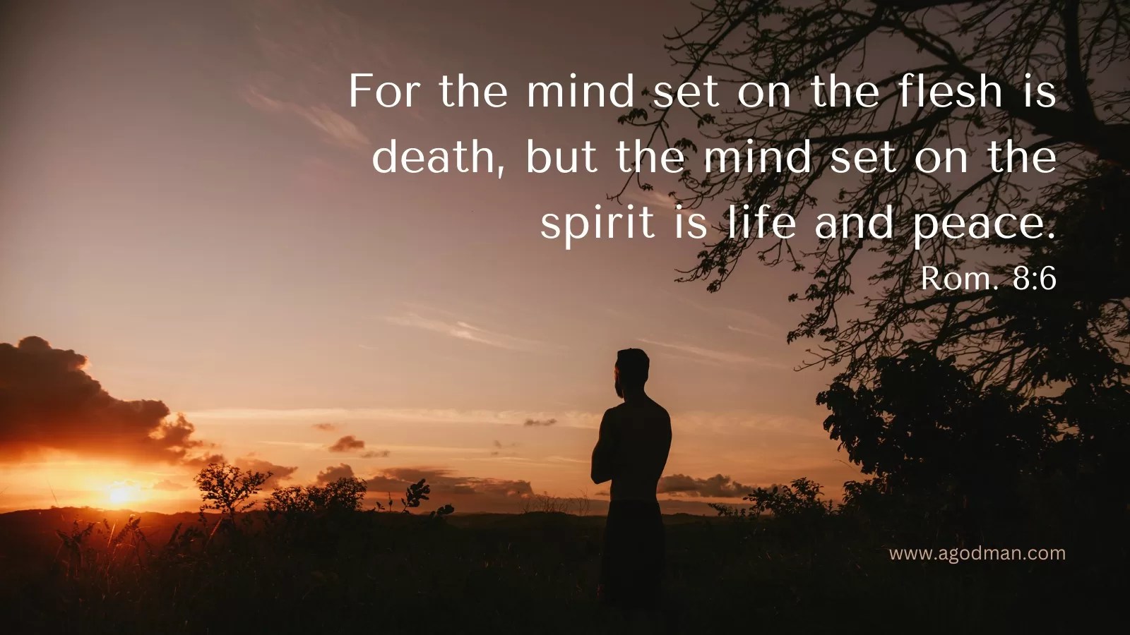 For the mind set on the flesh is death, but the mind set on the spirit is life and peace. Rom. 8:6