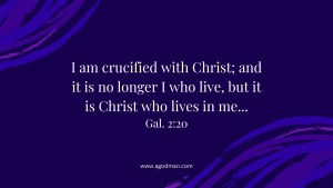 I am crucified with Christ; and it is no longer I who live, but it is Christ who lives in me... Gal. 2:20