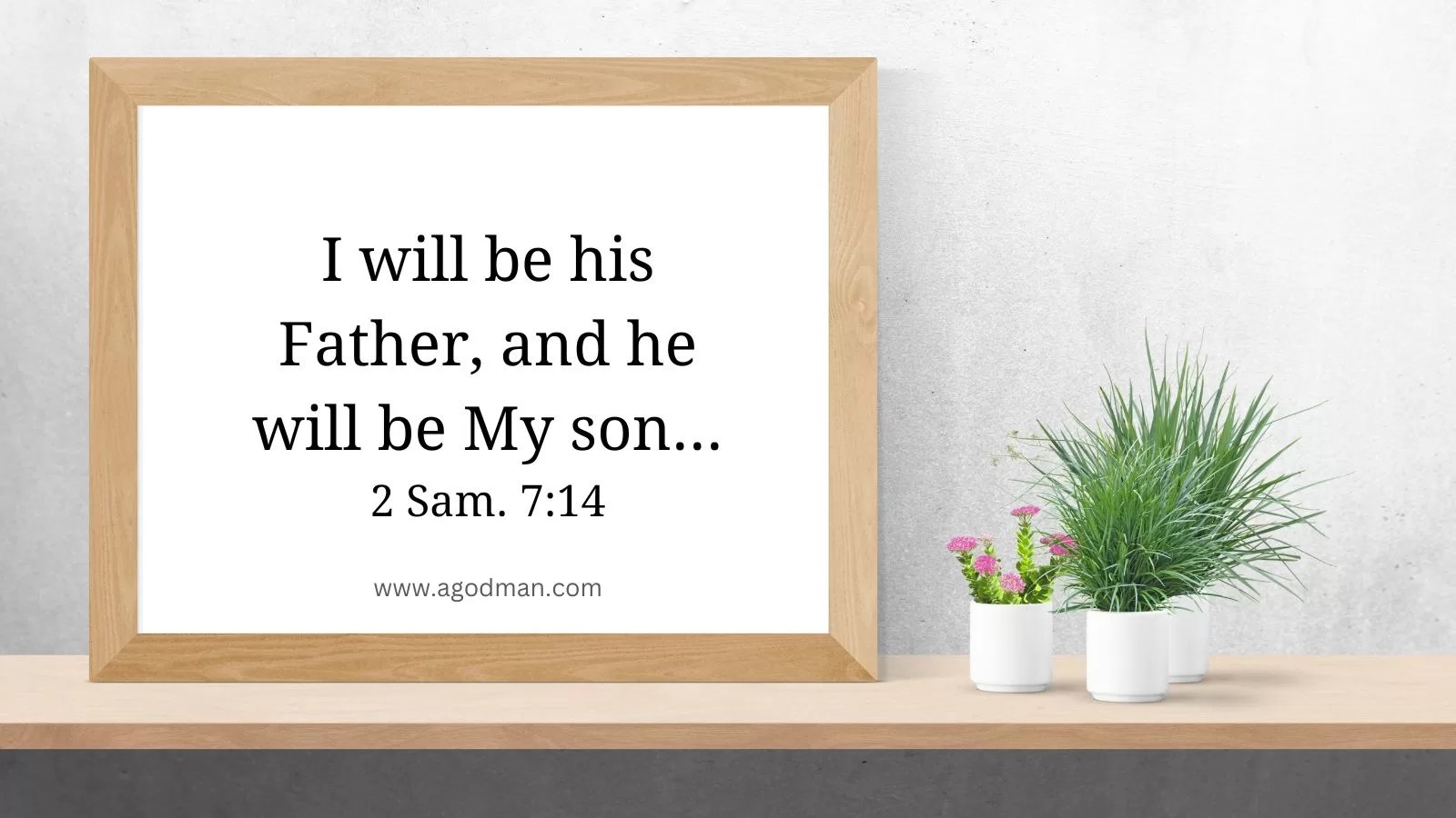 I will be his Father, and he will be My son... 2 Sam. 7:14