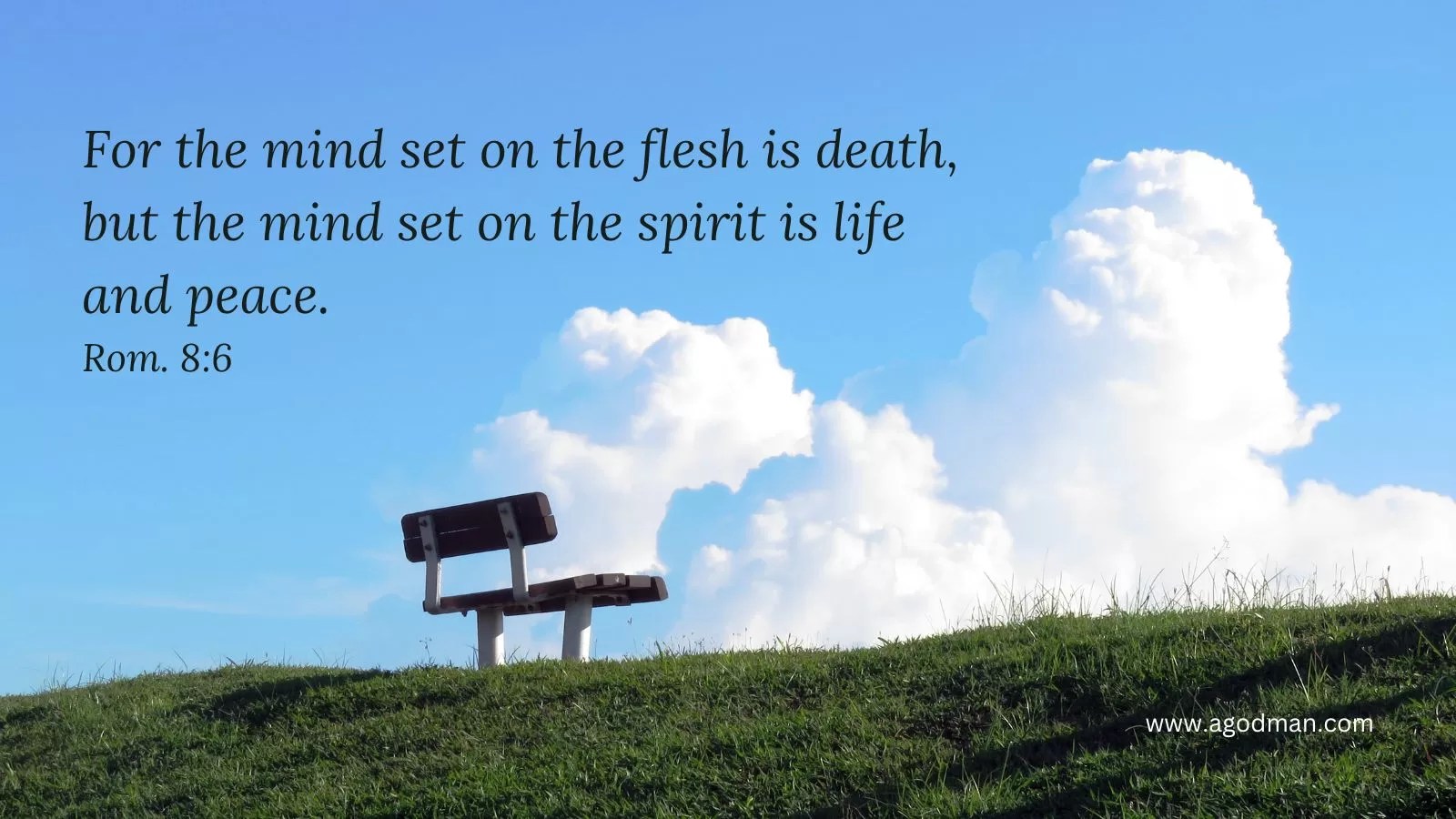 For the mind set on the flesh is death, but the mind set on the spirit is life and peace. Rom. 8:6
