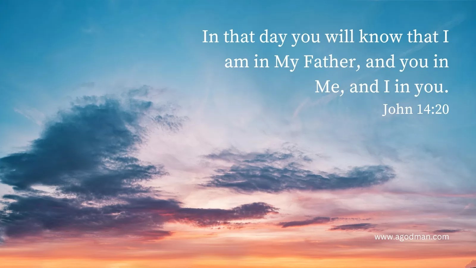 In that day you will know that I am in My Father, and you in Me, and I in you. John 14:20