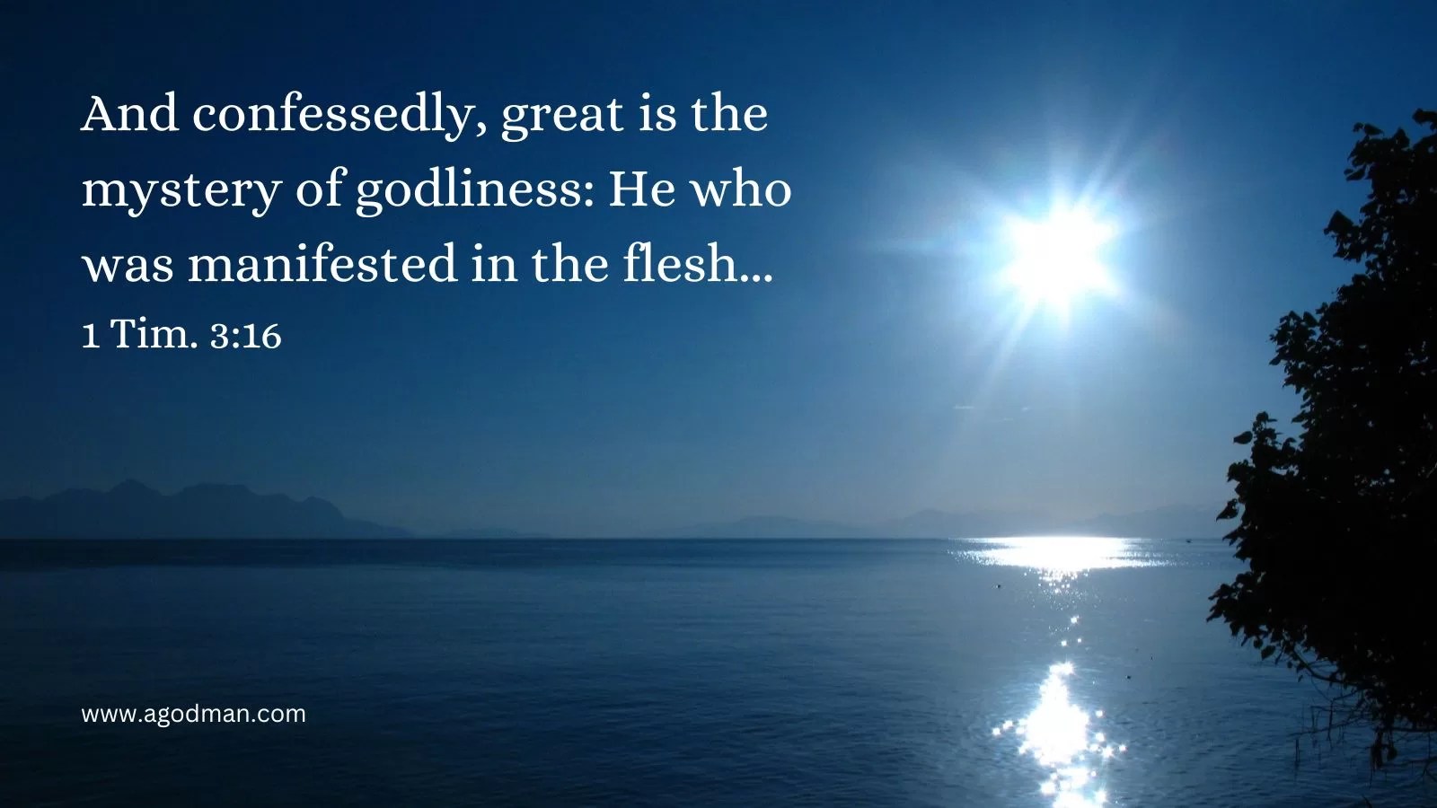 And confessedly, great is the mystery of godliness: He who was manifested in the flesh... 1 Tim. 3:16