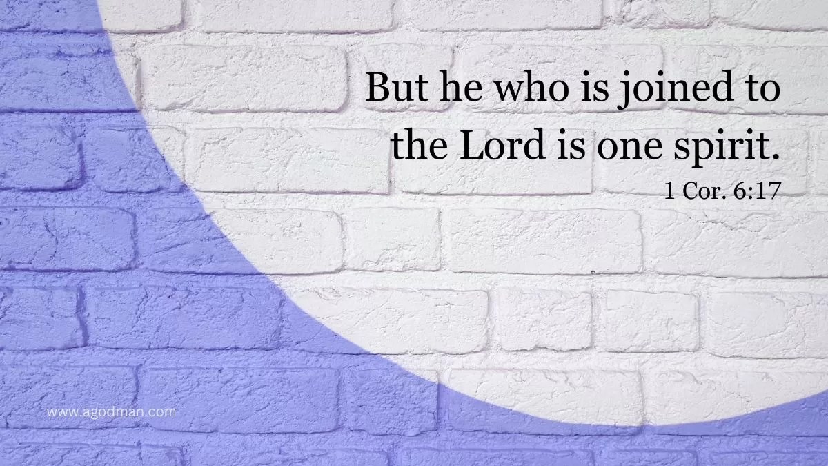 But he who is joined to the Lord is one spirit. 1 Cor. 6:17