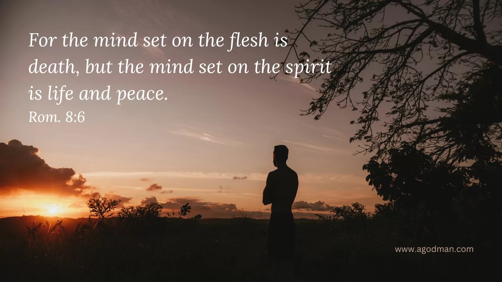 For the mind set on the flesh is death, but the mind set on the spirit is life and peace. Rom. 8:6