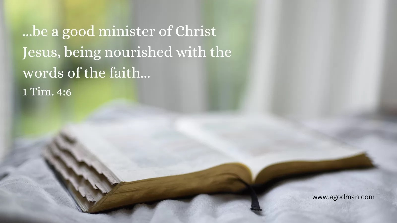 ...be a good minister of Christ Jesus, being nourished with the words of the faith... 1 Tim. 4:6