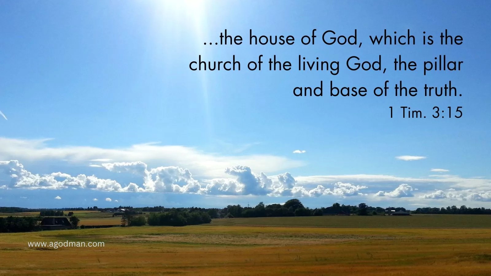 ...the house of God, which is the church of the living God, the pillar and base of the truth. 1 Tim. 3:15