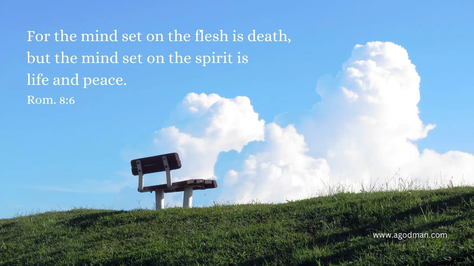 For the mind set on the flesh is death, but the mind set on the spirit is life and peace. Rom. 8:6