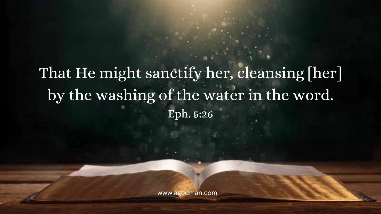 That He might sanctify her, cleansing [her] by the washing of the water in the word. Eph. 5:26