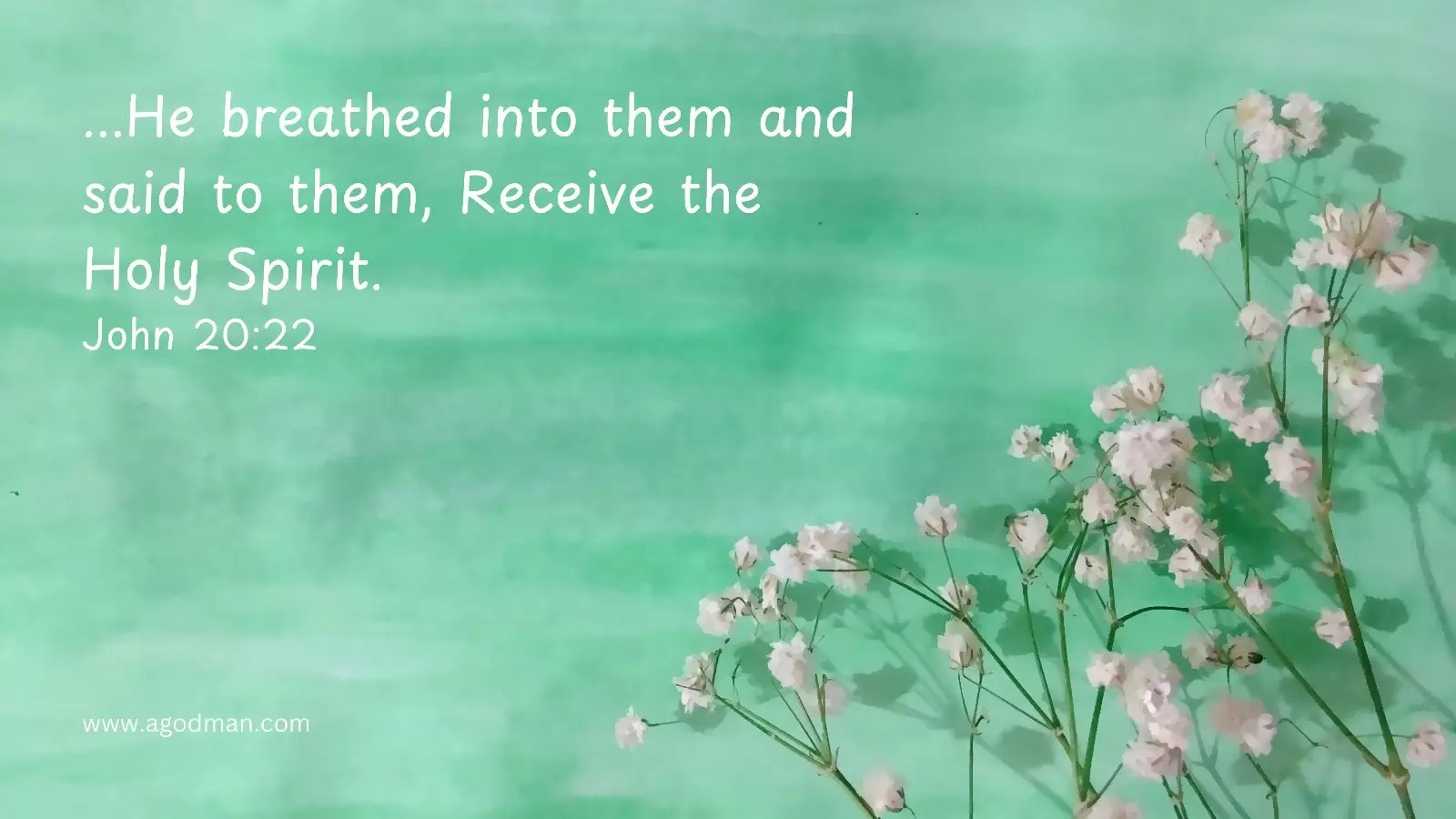 ...He breathed into them and said to them, Receive the Holy Spirit. John 20:22