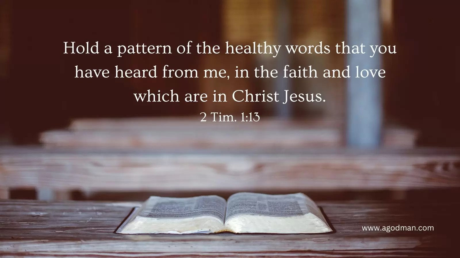 Hold a pattern of the healthy words that you have heard from me, in the faith and love which are in Christ Jesus. 2 Tim. 1:13