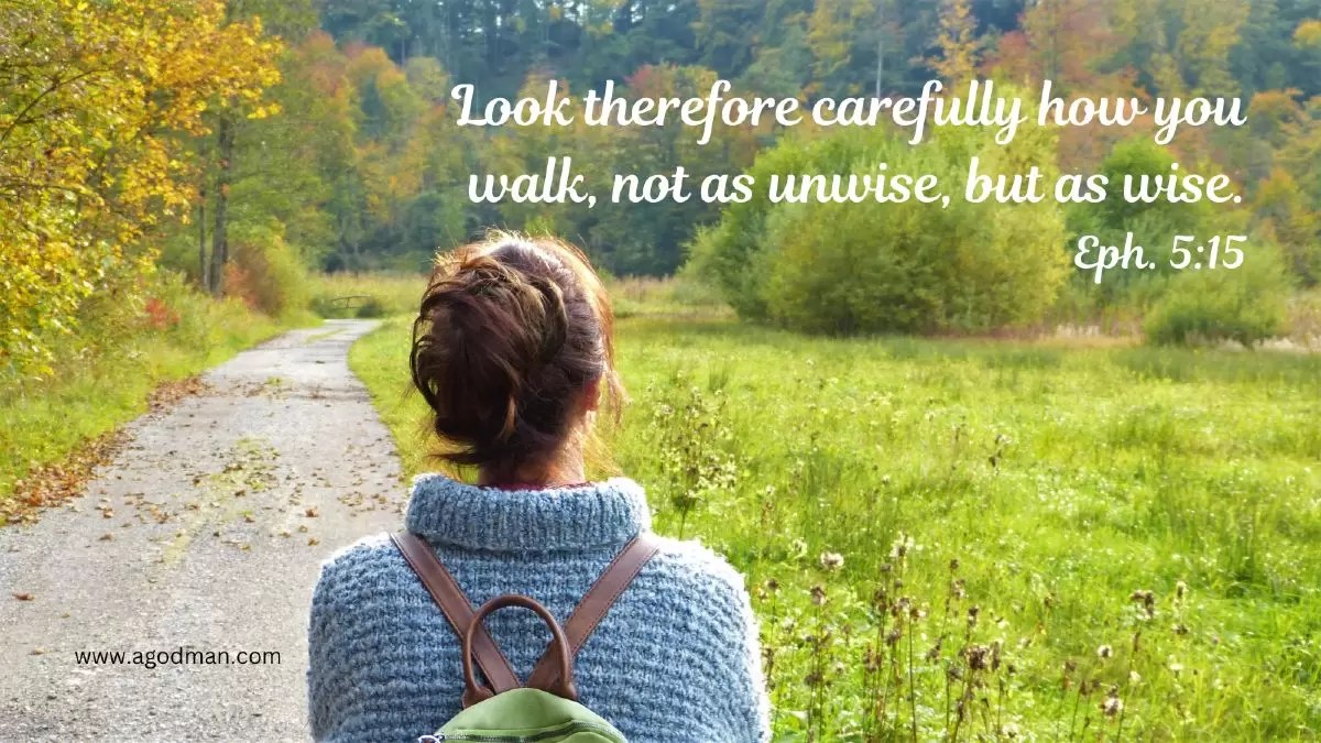 Look therefore carefully how you walk, not as unwise, but as wise. Eph. 5:15