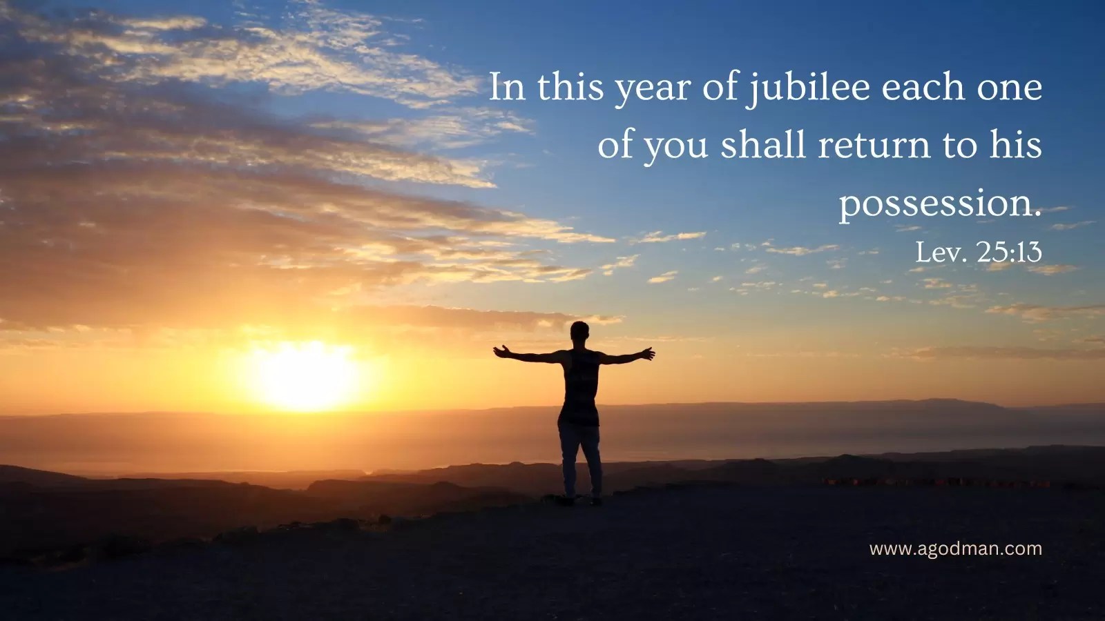 In this year of jubilee each one of you shall return to his possession. Lev. 25:13