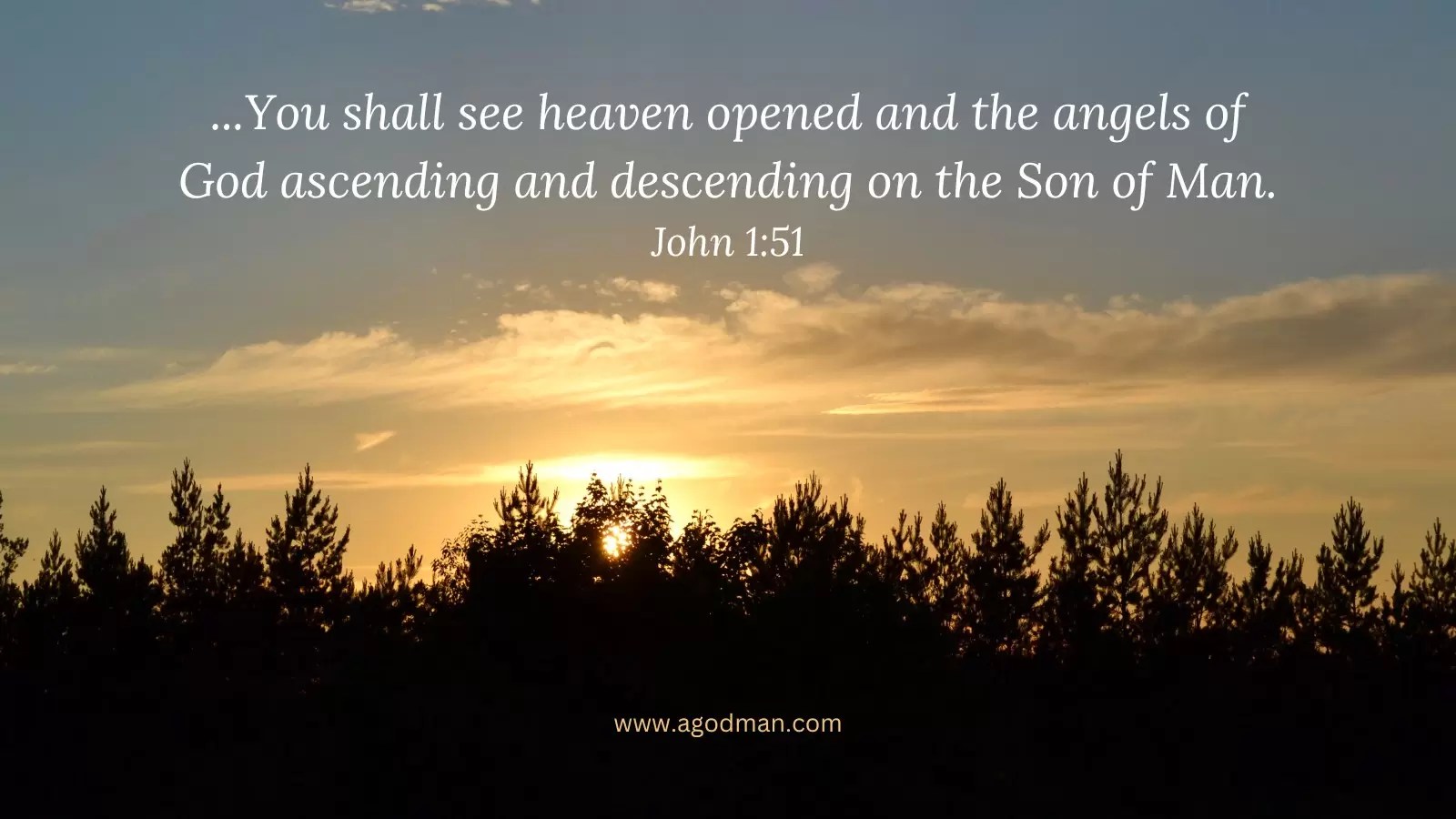 ...You shall see heaven opened and the angels of God ascending and descending on the Son of Man. John 1:51
