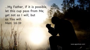 ...My Father, if it is possible, let this cup pass from Me; yet not as I will, but as You will. Matt. 26:39