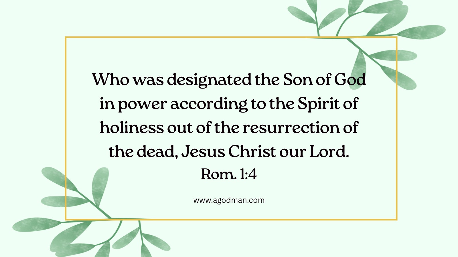 Who was designated the Son of God in power according to the Spirit of holiness out of the resurrection of the dead, Jesus Christ our Lord. Rom. 1:4