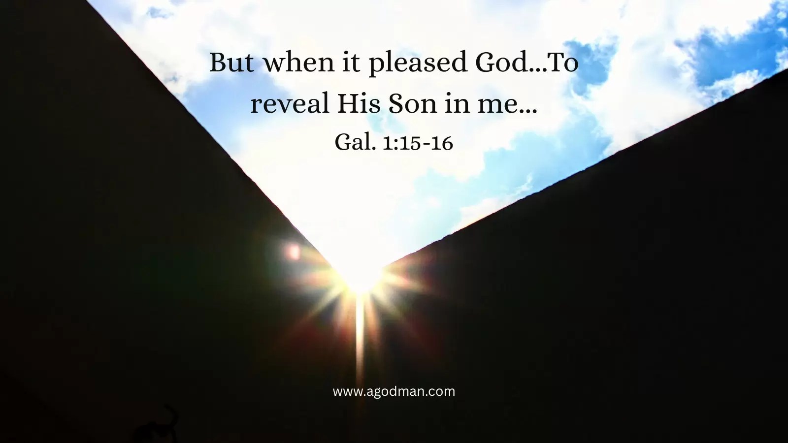 But when it pleased God...To reveal His Son in me... Gal. 1:15-16