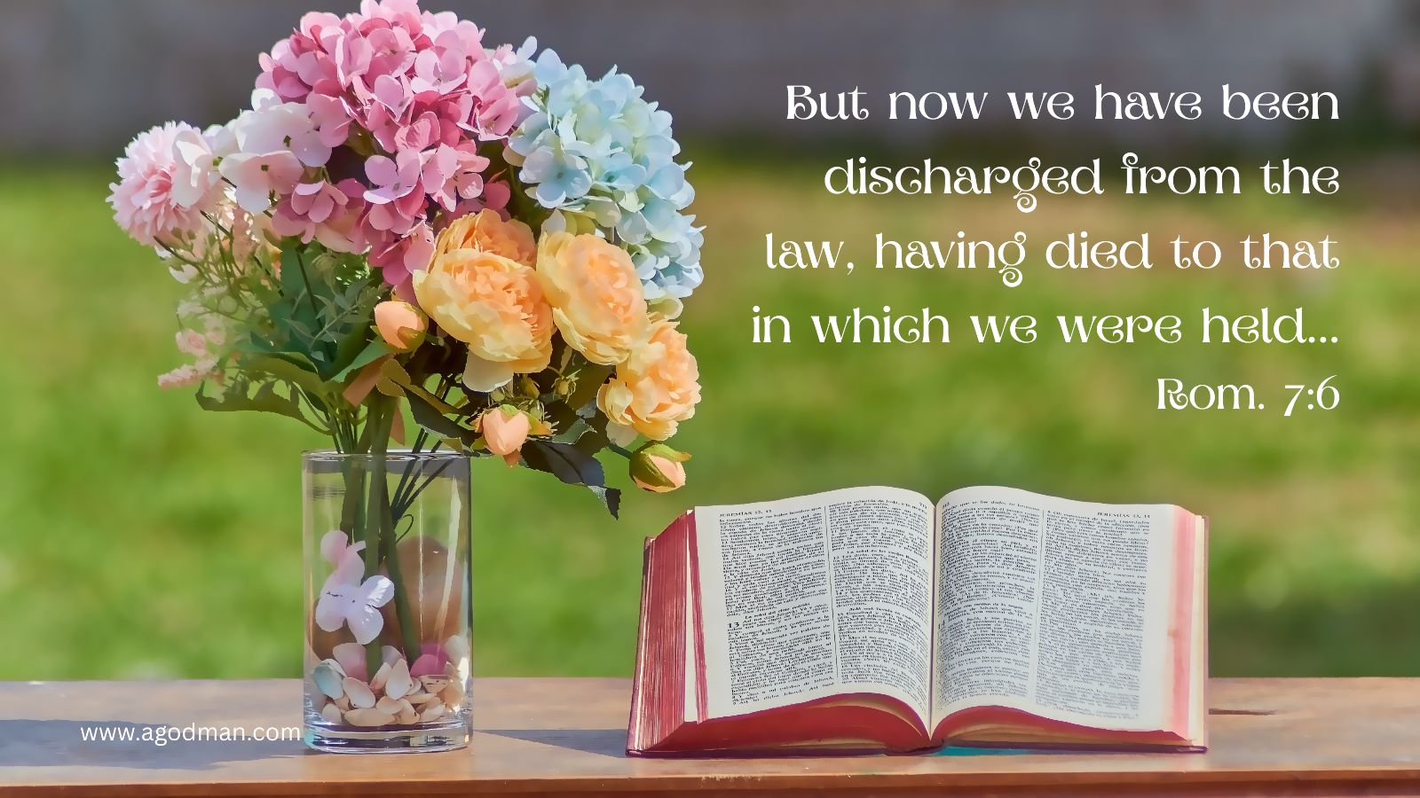 But now we have been discharged from the law, having died to that in which we were held... Rom. 7:6