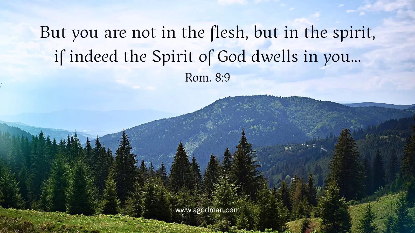But you are not in the flesh, but in the spirit, if indeed the Spirit of God dwells in you...Rom. 8:9