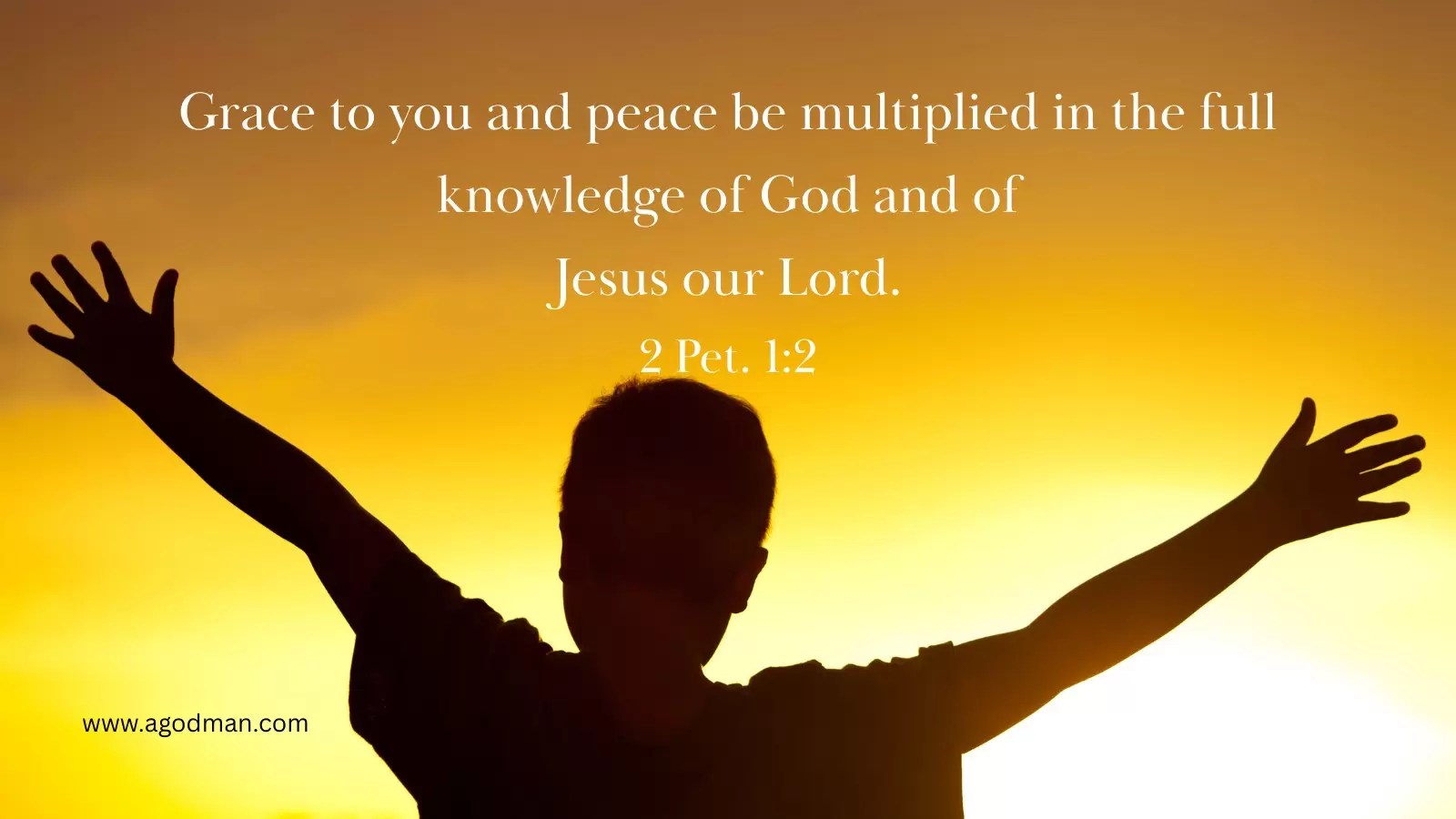 Grace to you and peace be multiplied in the full knowledge of God and of Jesus our Lord. 2 Pet. 1:2
