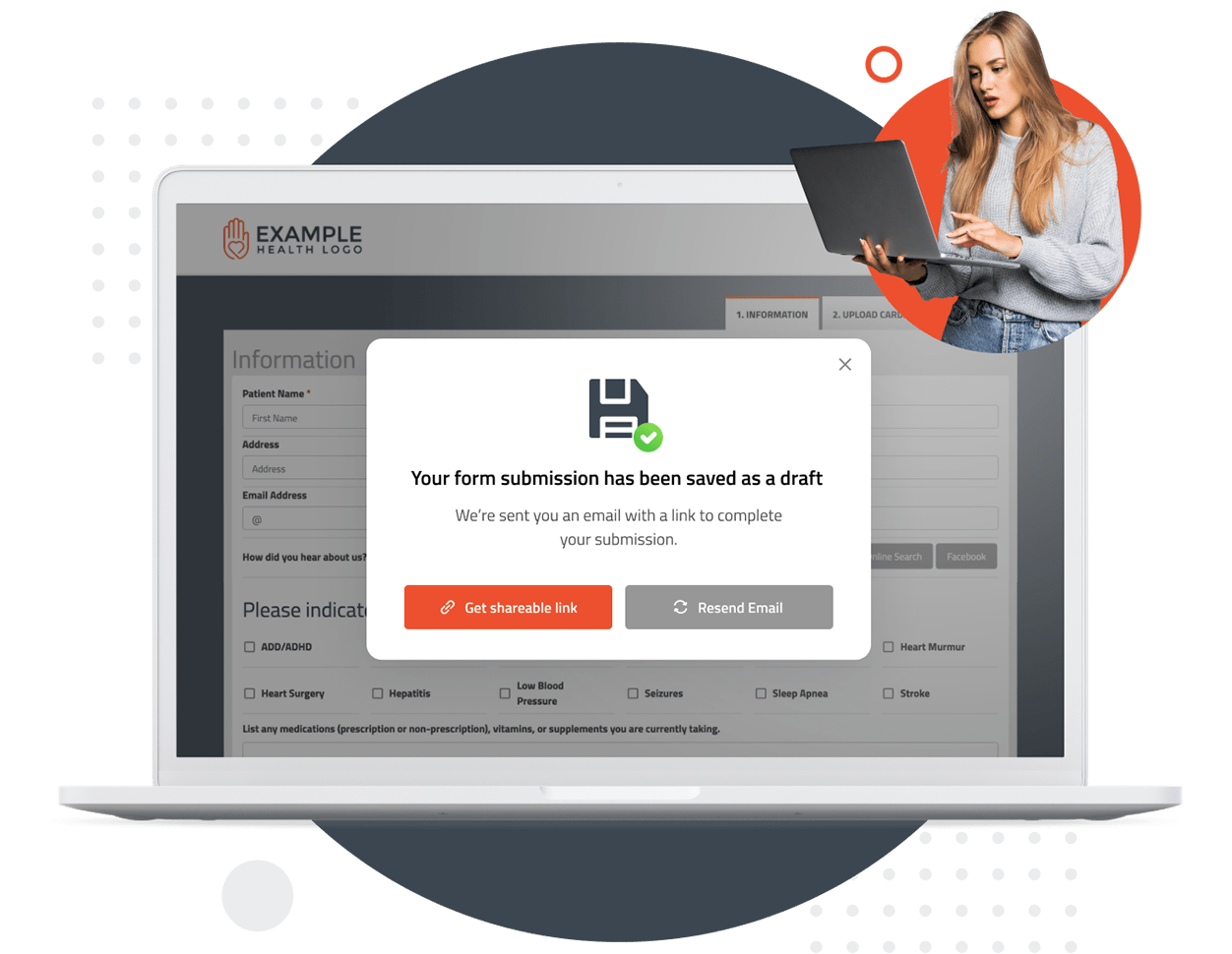 Save Progress of HIPAA Compliant Forms