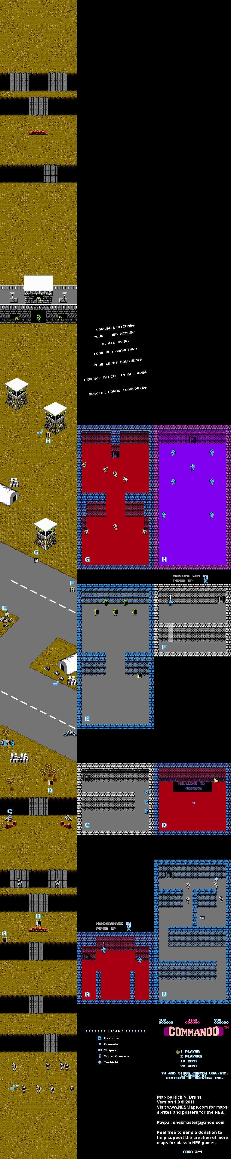 Commando Area 4 2 Nintendo Nes Map - City Photos - Beautiful High Resolution Collection