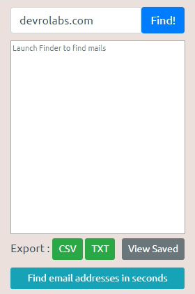 Hunter's chrome extension lets you immediately find the email addresses behind the websites you're browsing. Email Finder Extension