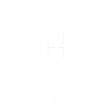 A decorative logo featuring an "M" in the middle