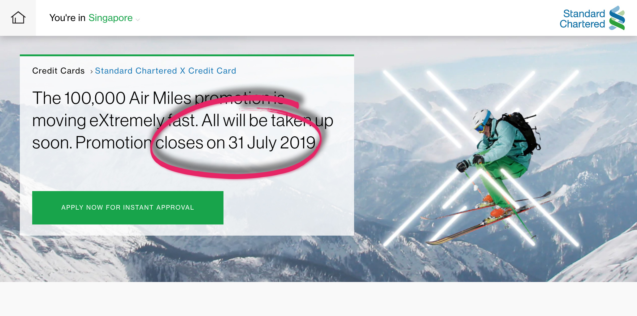 On easy net, you can register up to 40 credit card and speedy cash . Standard Chartered Cuts Short The X Card 100k Sign Up Promo By A Month Mainly Miles