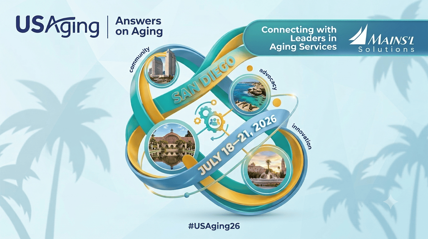 Mains'l Solutions and USAging Conference 2026 Banner
