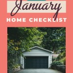 It says 01, January Home Checklist and has a picture of a garage