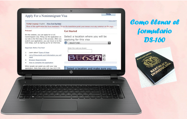 Como llenar el formulario DS-160.