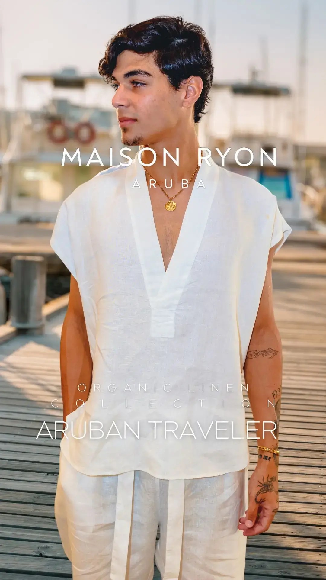 CHARLES LINEN V-NECK SHIRT - Image 6