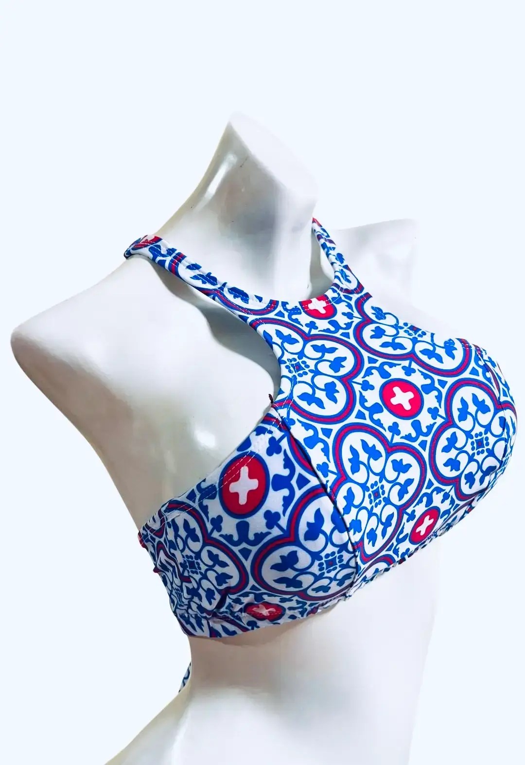 MARTHA BIKINI TOP IN MEMORIA HEIGHTS TILE PRINT - Image 4