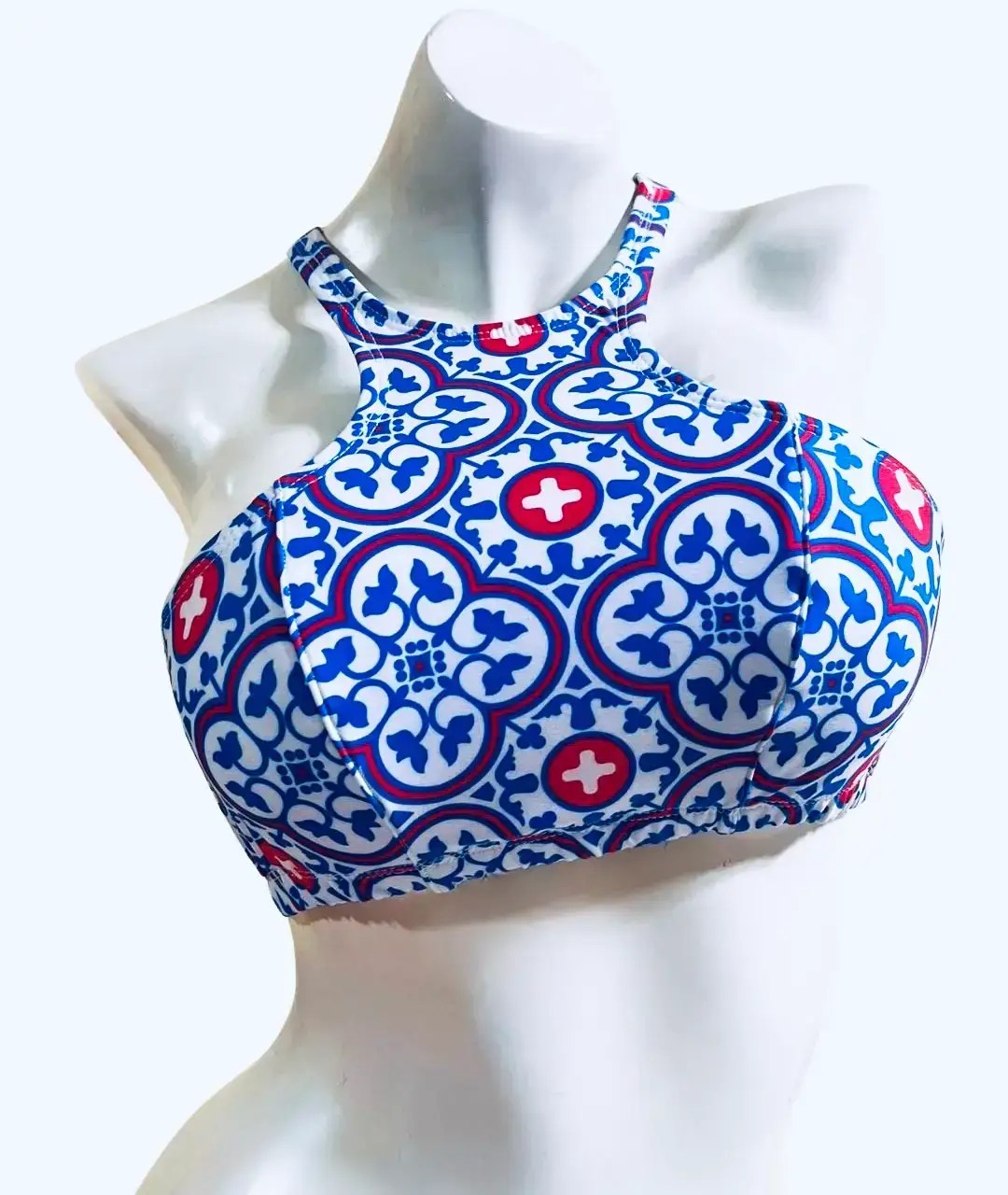 MARTHA BIKINI TOP IN MEMORIA HEIGHTS TILE PRINT - Image 2