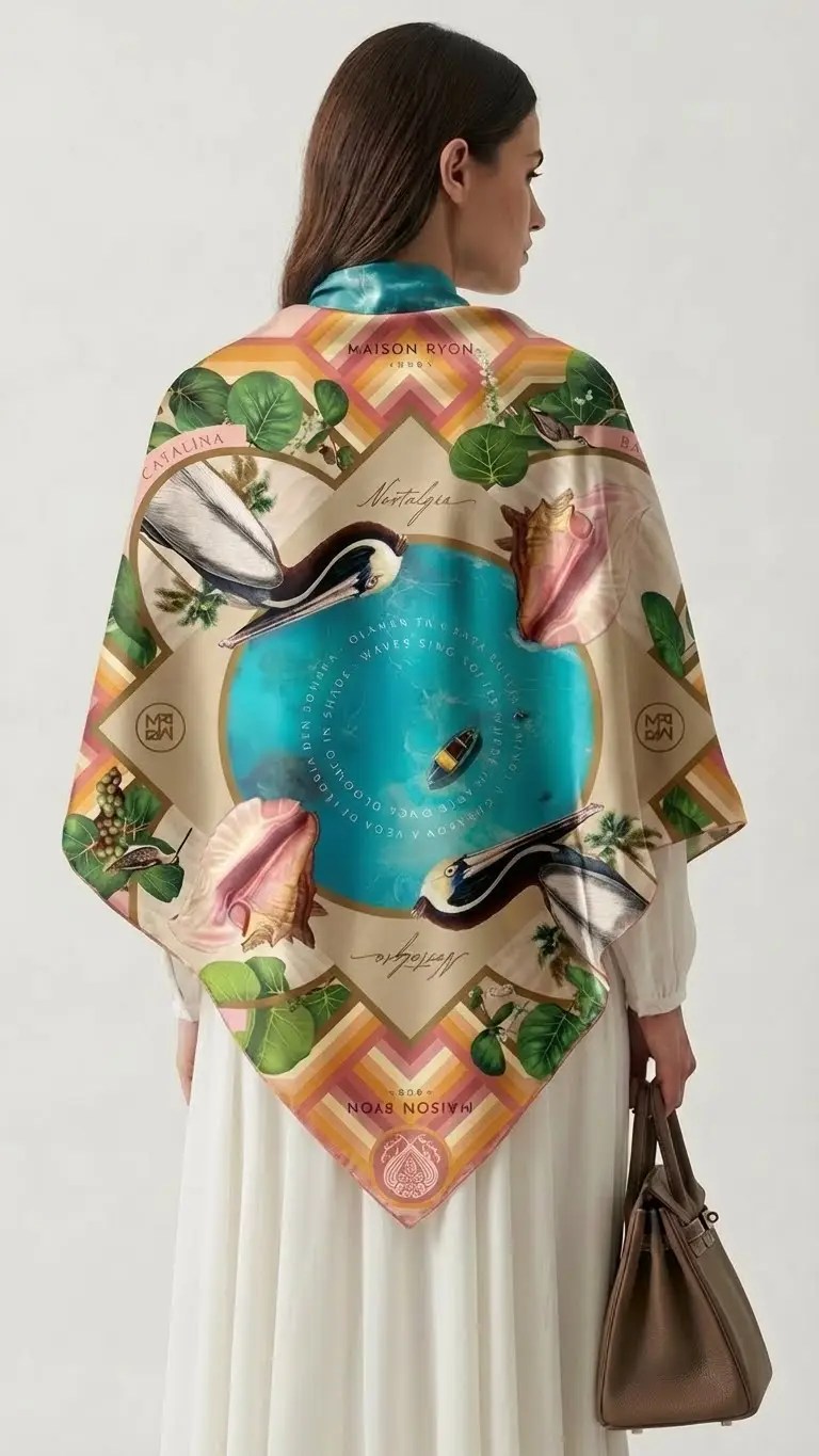 SUNSET NOSTALGIA SILK SCARF - Image 4