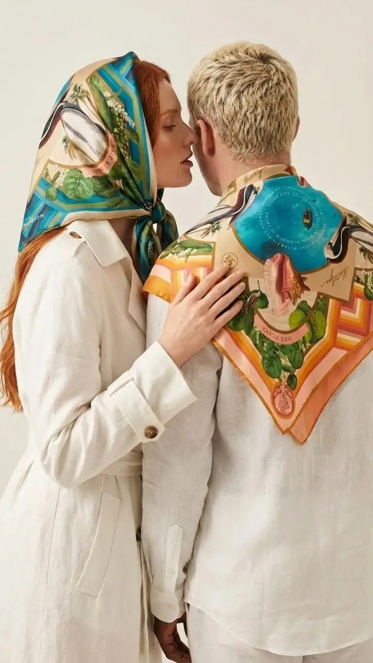 SUNSET NOSTALGIA SILK SCARF - Image 5