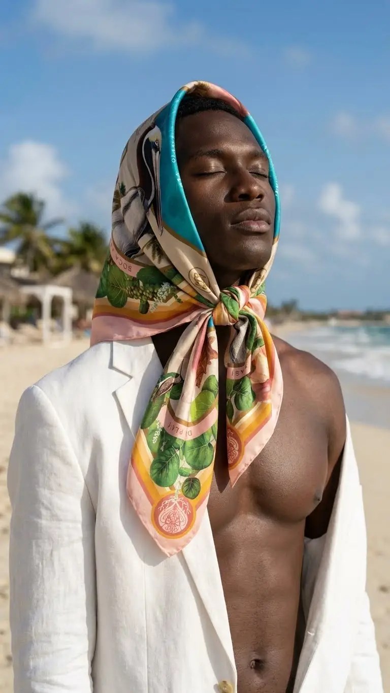 SUNSET NOSTALGIA SILK SCARF - Image 7