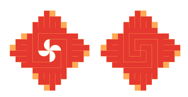 I hesitated between these two. I liked the "fan" shape but it seemed too cute, until it occurred to me to round off all the edges so it wouldn't stand out so badly.