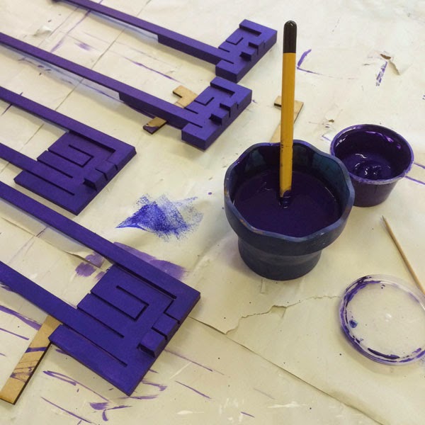 First coat of paint on the assembled and primed units