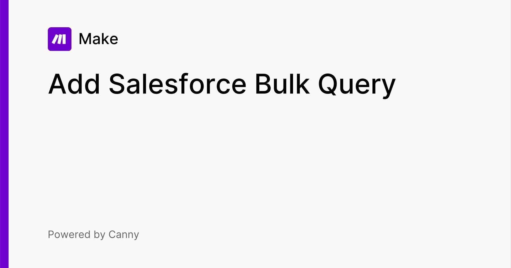 Add Salesforce Bulk Query | Voters | Make