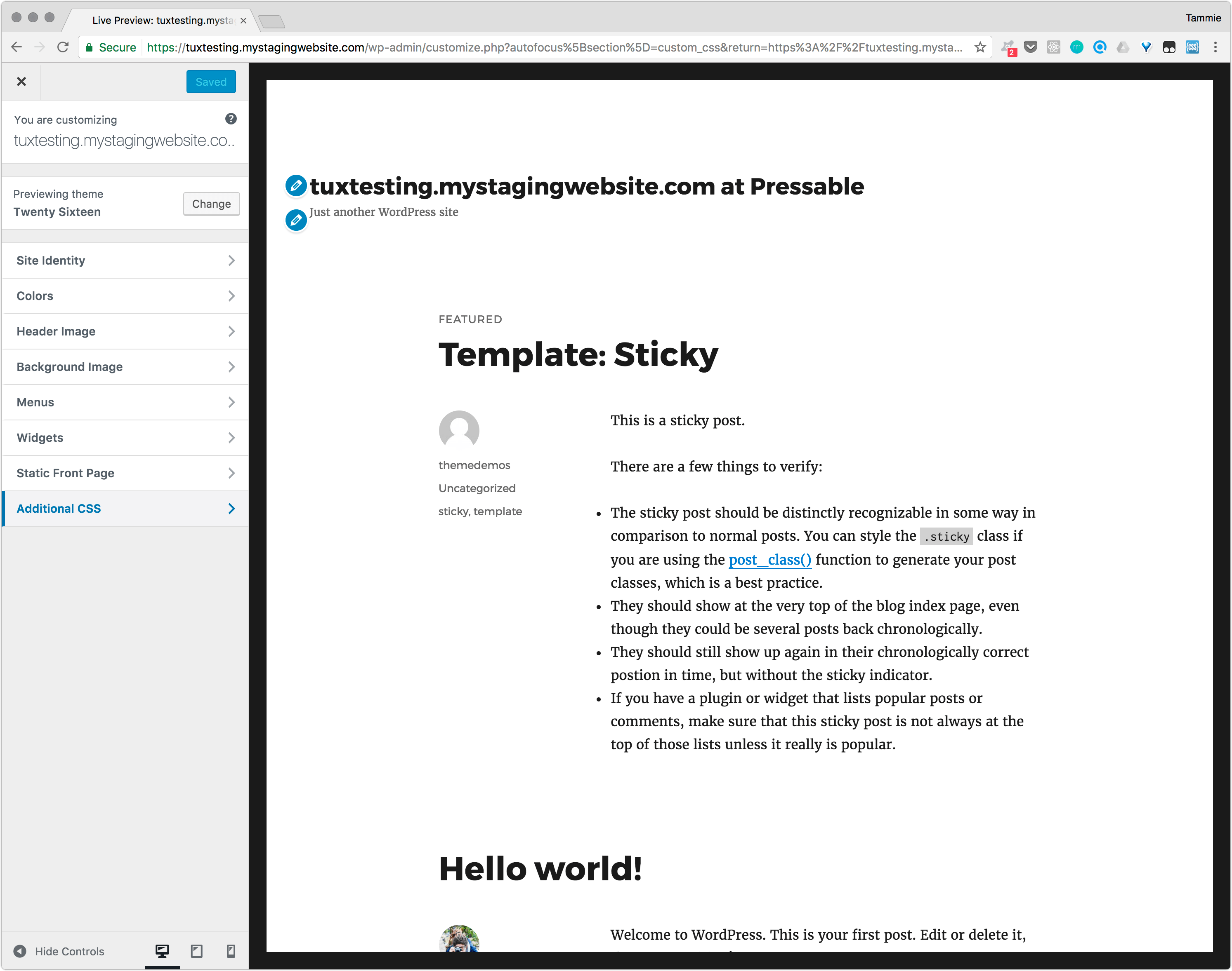 Step one: click additional CSS