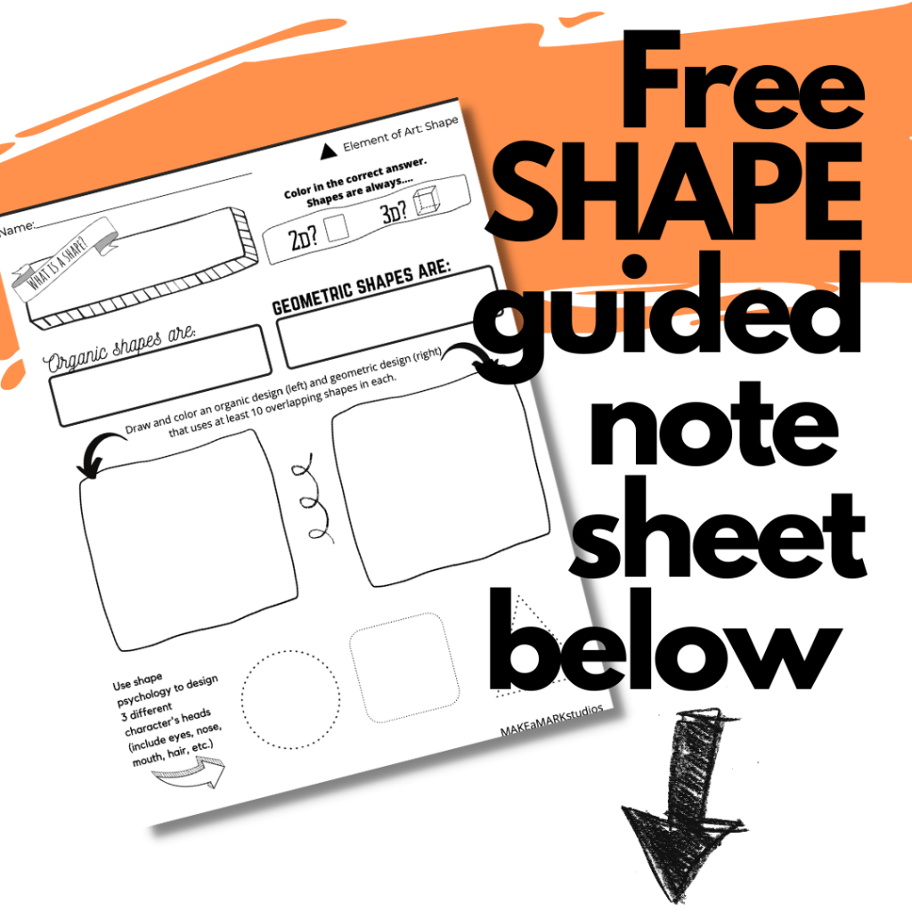 Shape Note Method Worksheet Elements of Art Video Series with Free Guided Note Sheets » Make a Mark ...